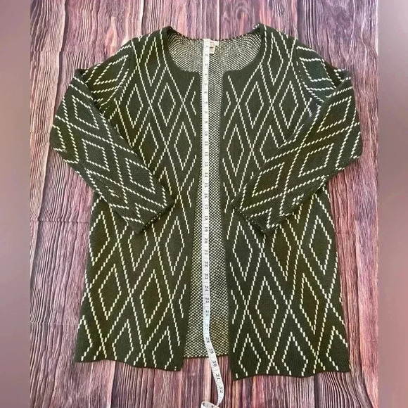 Escio Open Cardigan Olive Green boho bohemian - Picture 2 of 7